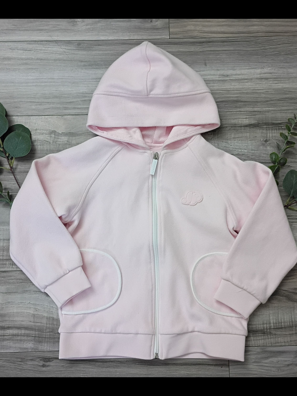 Jacadi Pale Pink Hooded Zip Sweatshirt